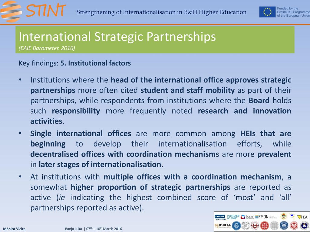 Strengthening Of Internationalisation In B&H Higher Education - Ppt ...