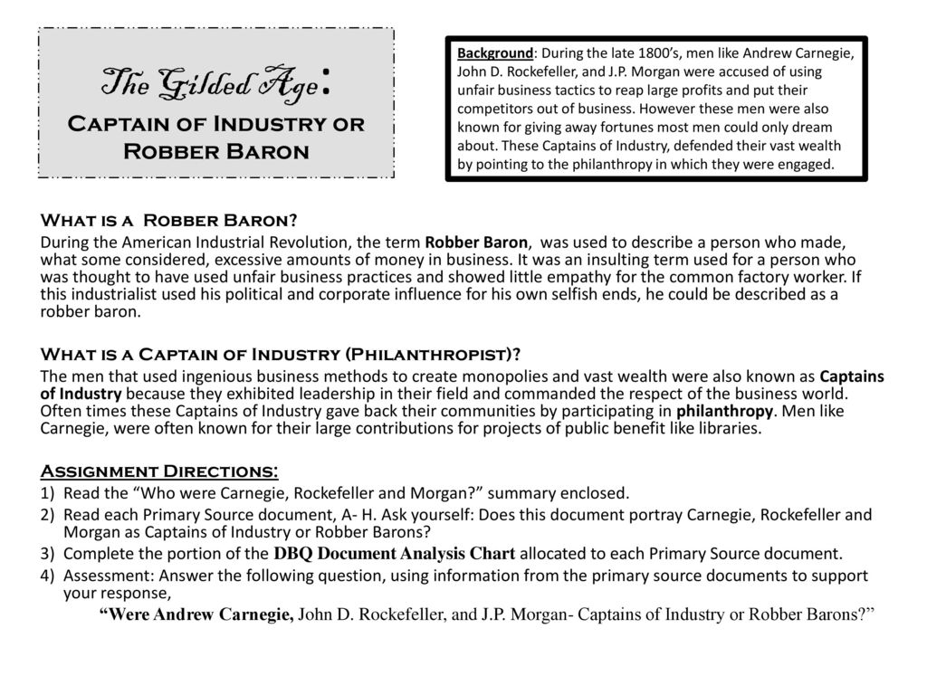 Dbq Document Analysis Chart Were Andrew Carnegie