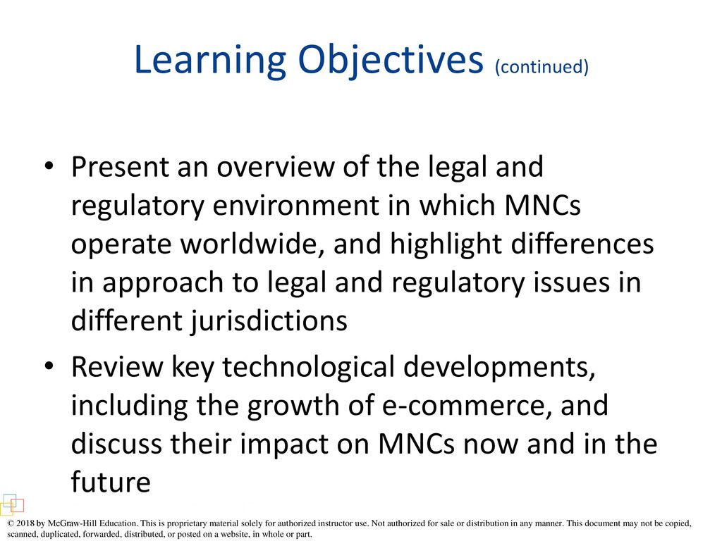 Learning Objectives (continued)