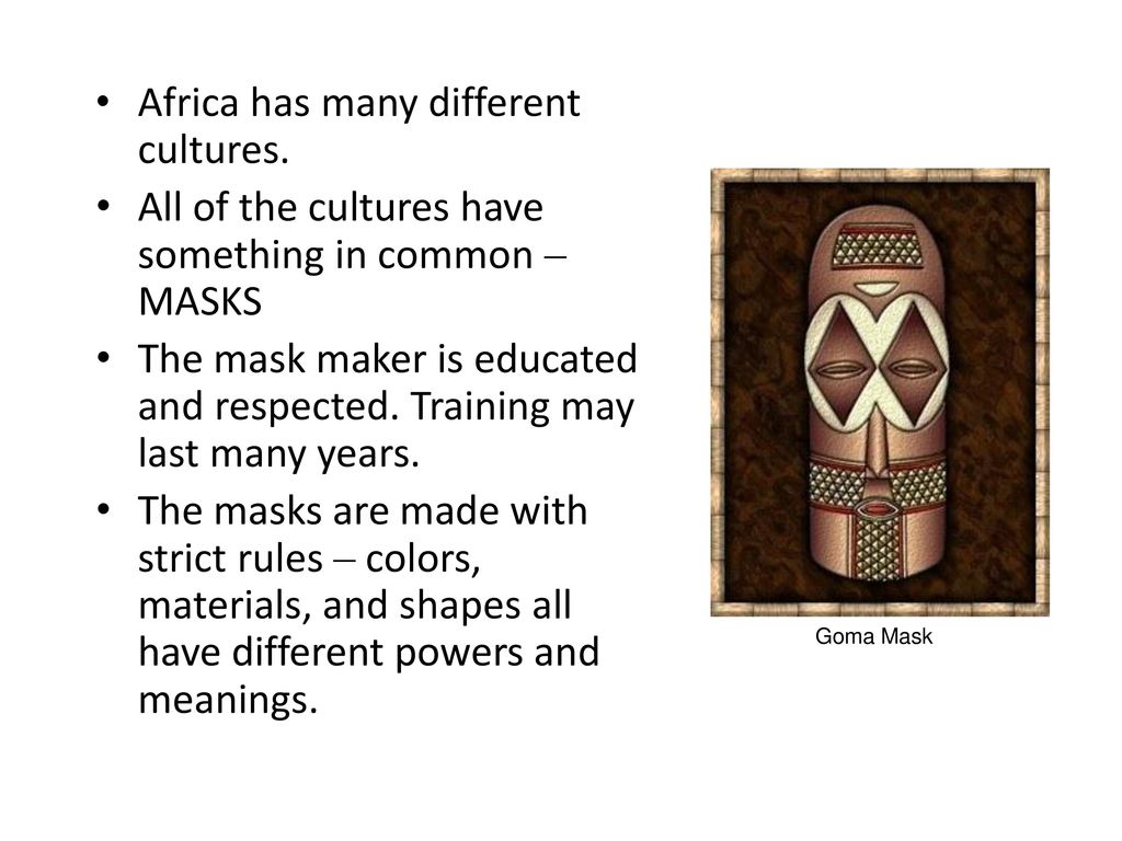 Byblomst faktor bekæmpe African Masks Shape Pattern Composition Texture Lwalwa Mask. - ppt download