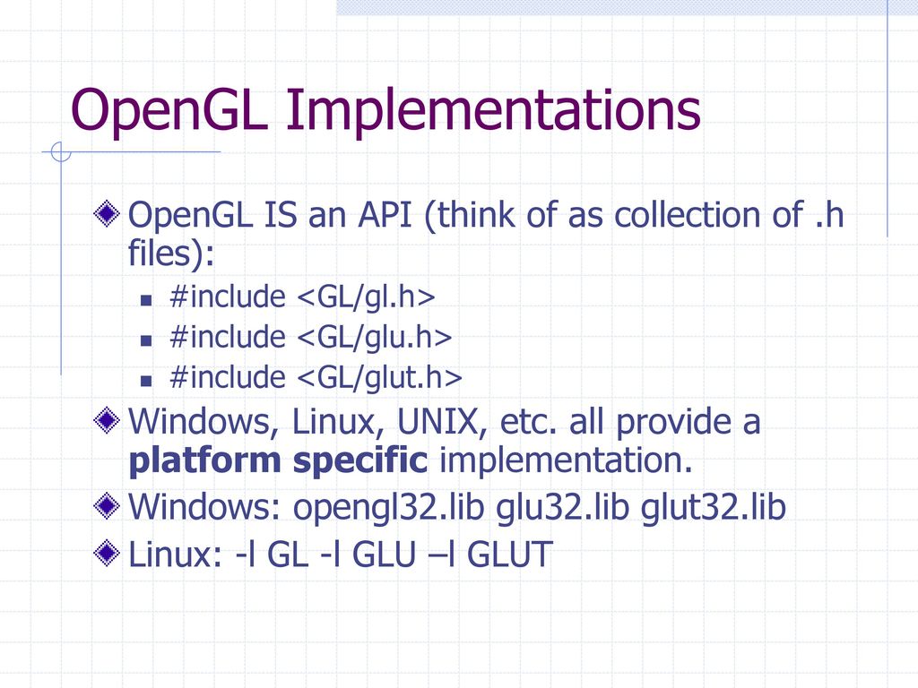 OpenGL Implementations