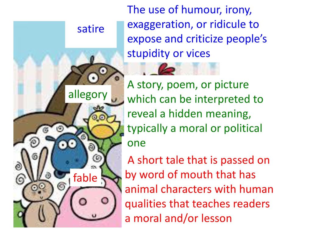 characteristics of satire in animal farm