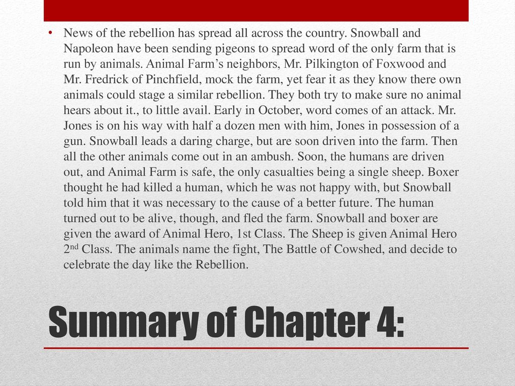 Animal Farm Review Chapter 4 Ppt Download