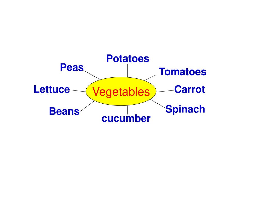 Vegetables Potatoes Peas Tomatoes Lettuce Carrot Spinach Beans