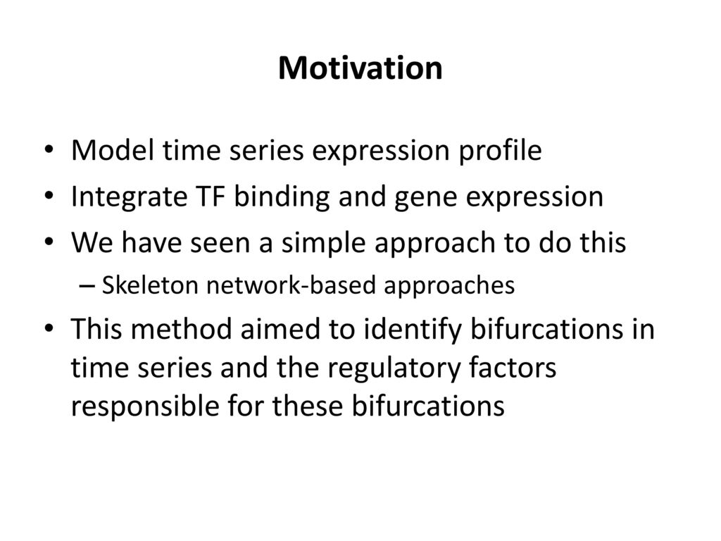 Motivation Model time series expression profile