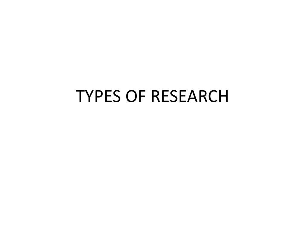 TYPES OF RESEARCH