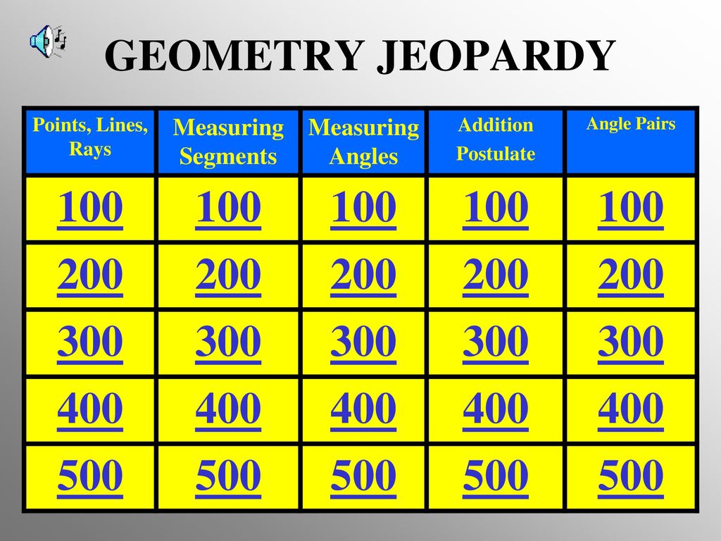 Geometry jeopardy measuring segments ppt download