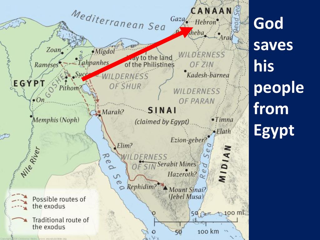 God saves his people from Egypt