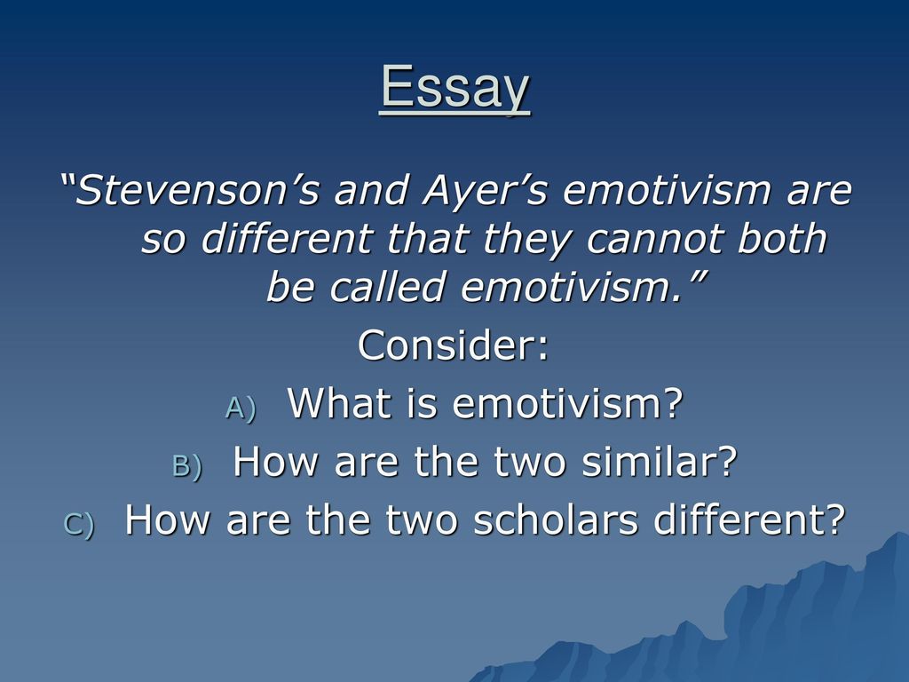 Emotivism (CL Stevenson) - ppt download