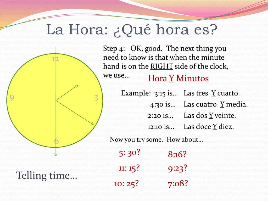 La Hora: ¿Qué hora es? Telling time… - ppt download