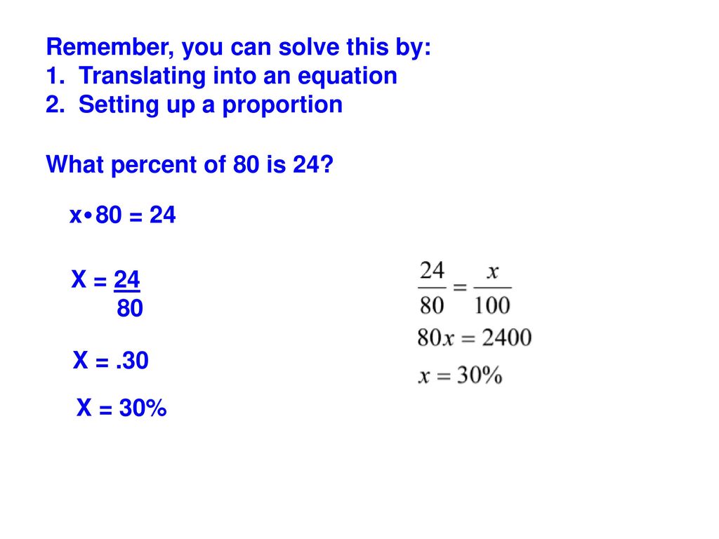 Three Types of Percent Problems - ppt download