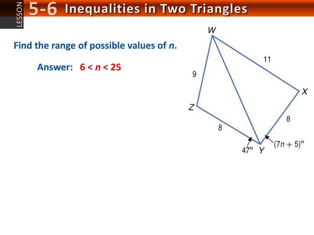 Example 3 Find the range of possible values of n.
