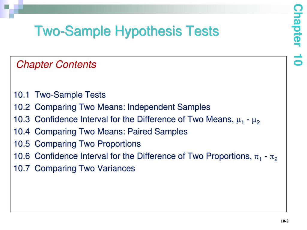 Two-Sample Hypothesis Tests