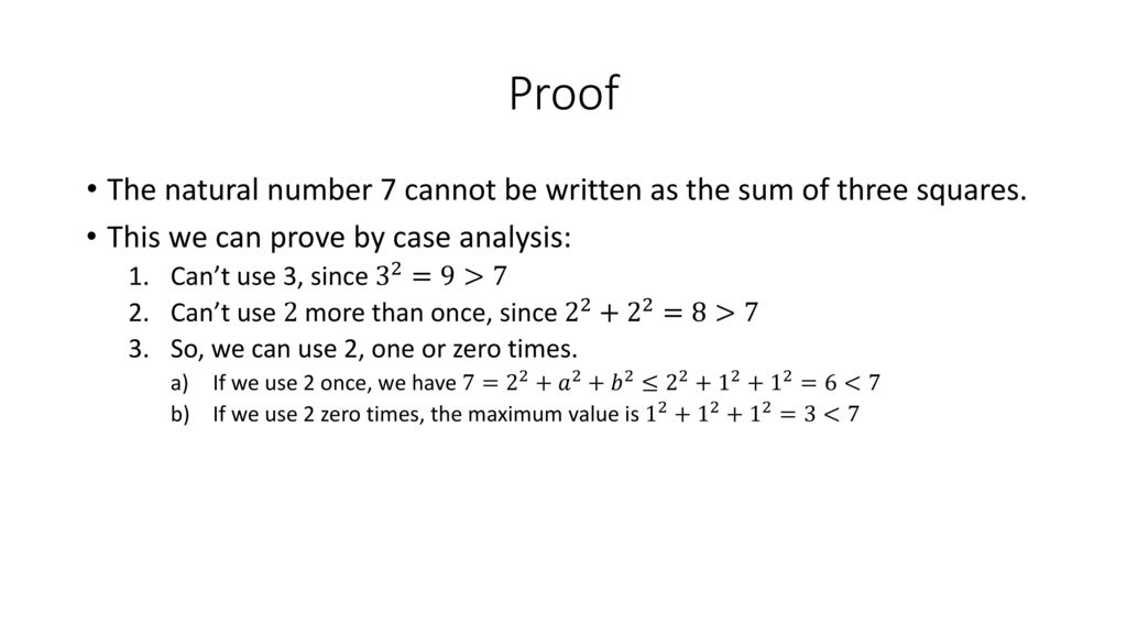 Number Theory Sums of Squares Part 7.