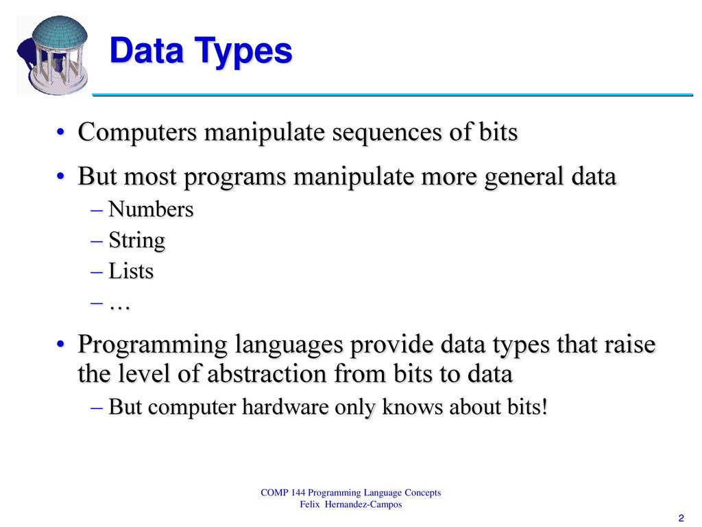 Lecture 16 Introduction To Data Types Ppt Download