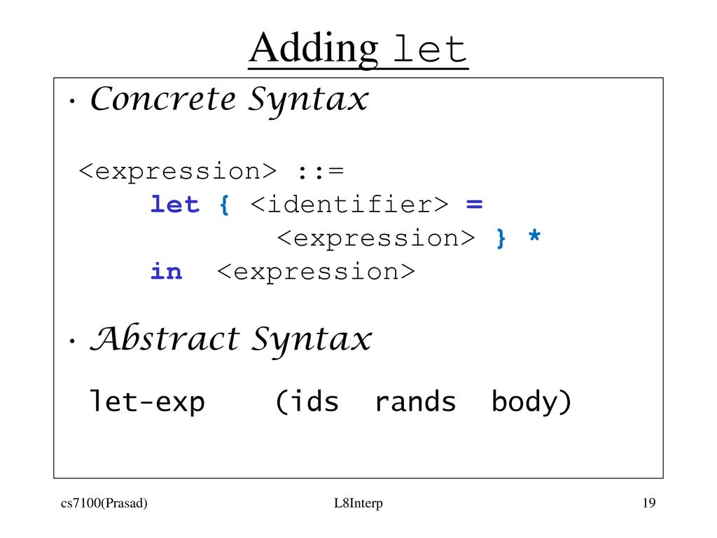 Interpreters Study Semantics of Programming Languages through ...