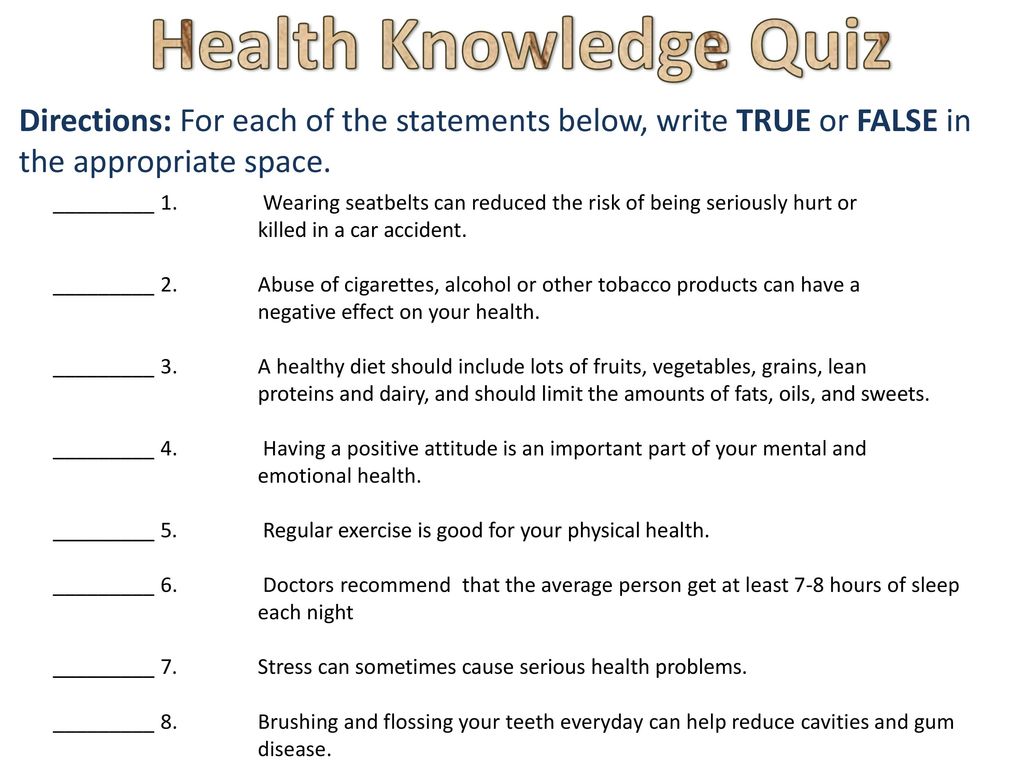 Mental Health True Or False Quiz Free