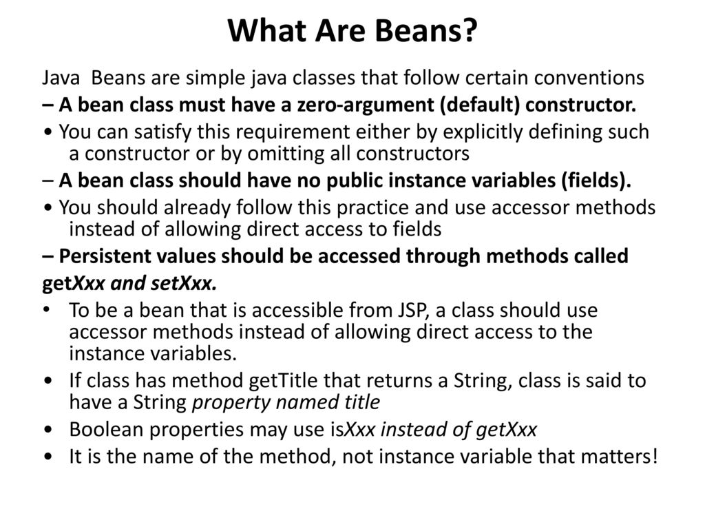 USING JAVABEANS COMPONENTS IN JSP DOCUMENTS K. Phani Sirisha - ppt download