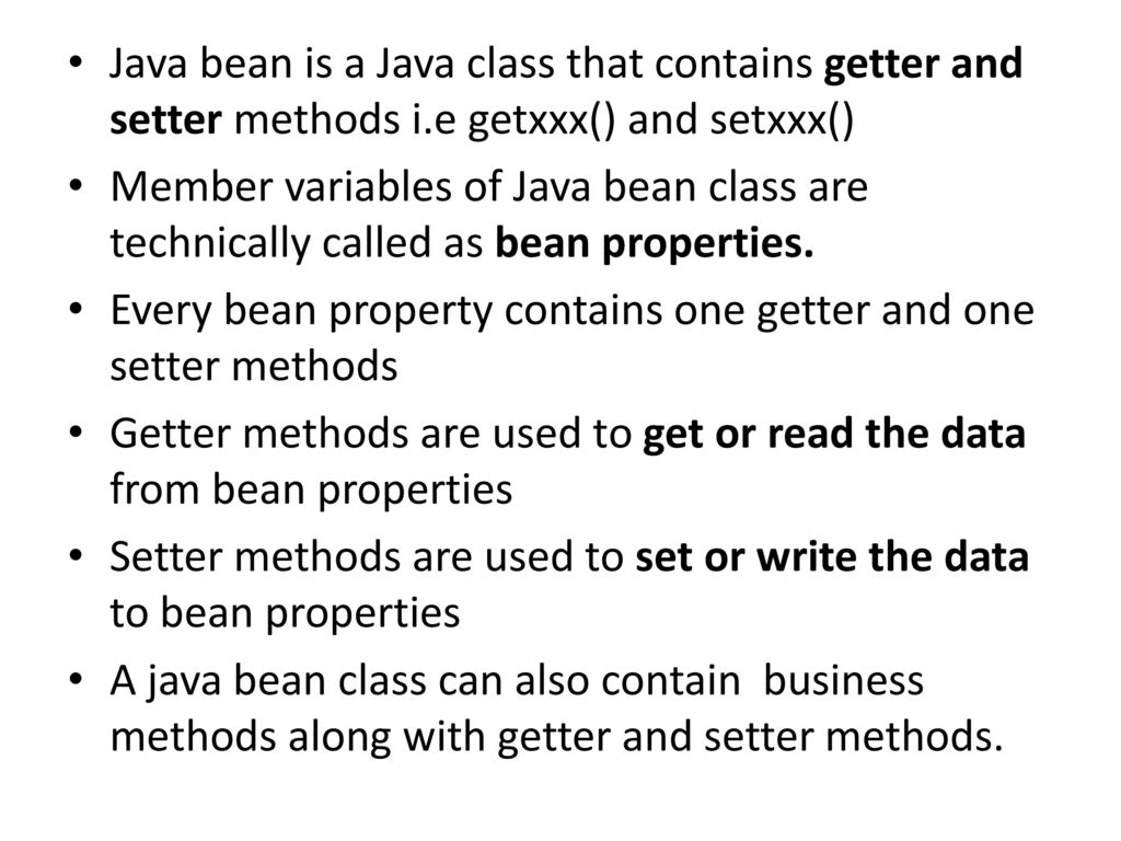 USING JAVABEANS COMPONENTS IN JSP DOCUMENTS K. Phani Sirisha - ppt download