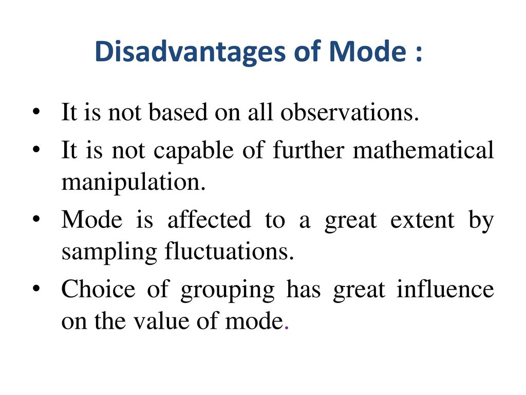 Disadvantages of Mode :