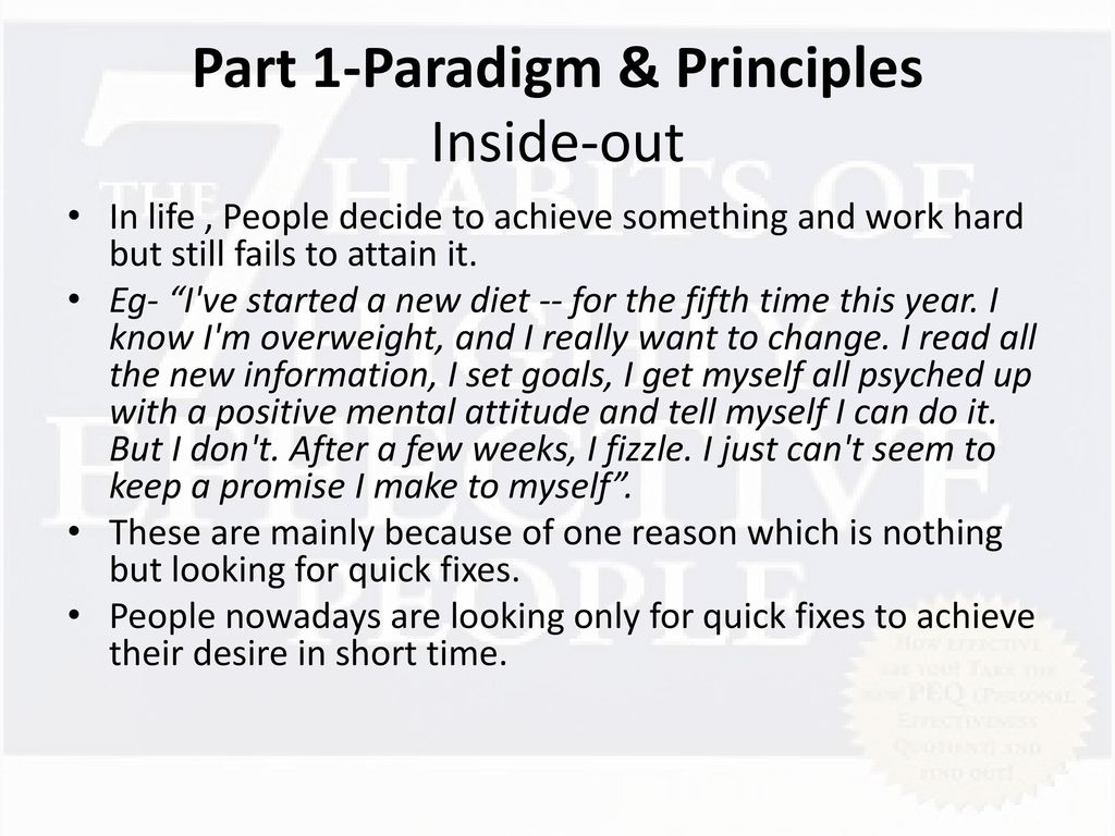 A Review On The 7 Habits Of Highly Effective People Ppt Download