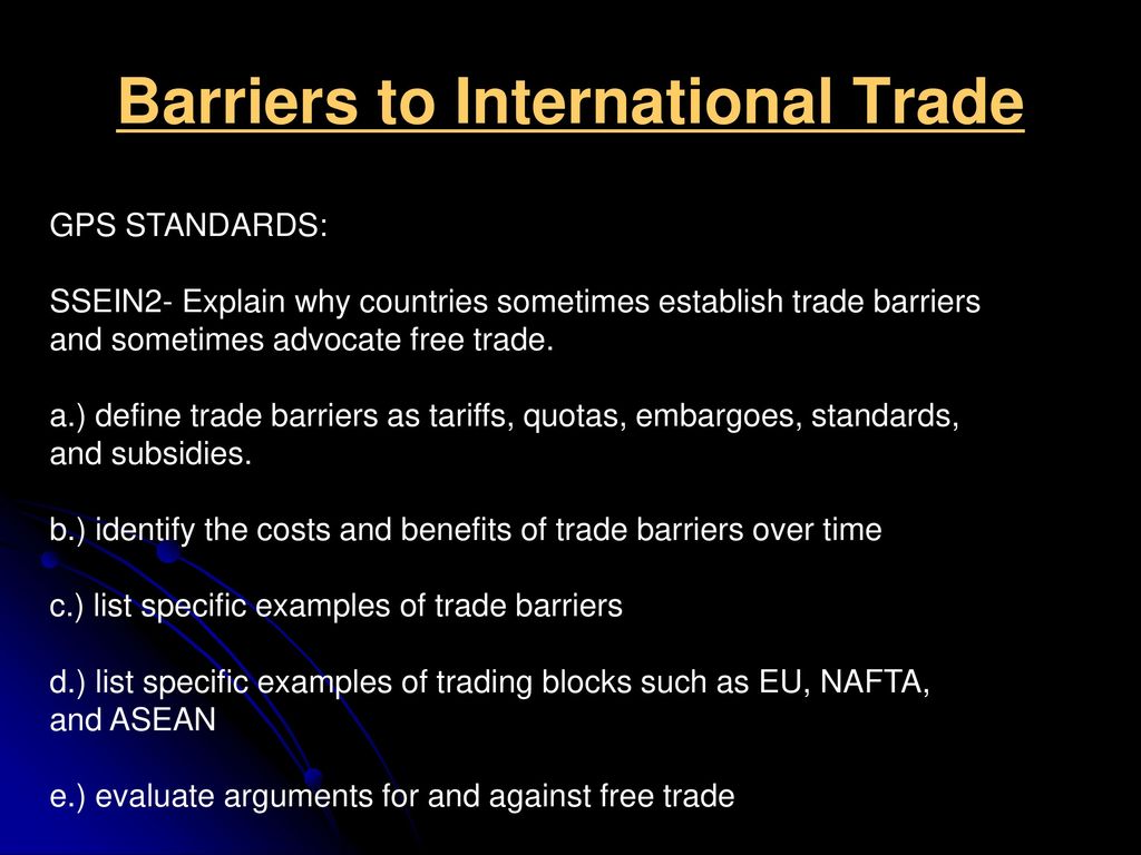 Barriers to International Trade. - ppt download