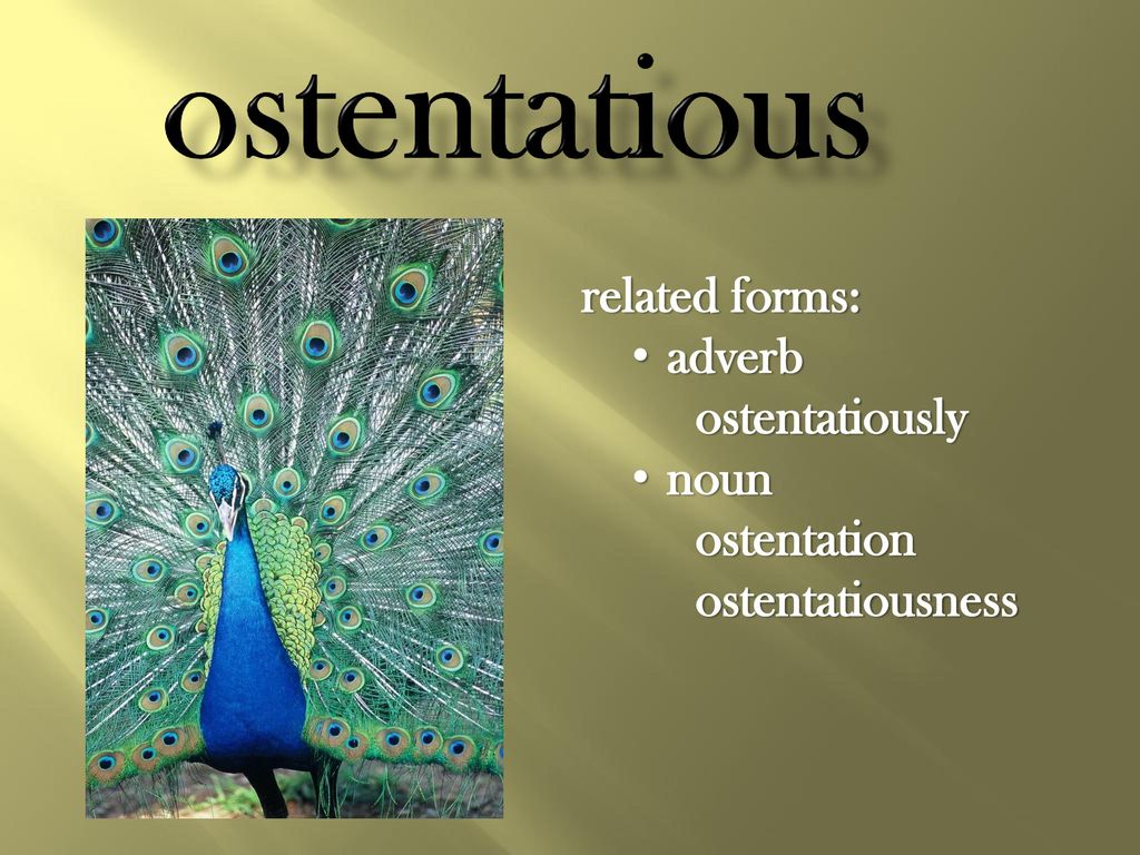 ostentatious: adj. definition: - ppt download