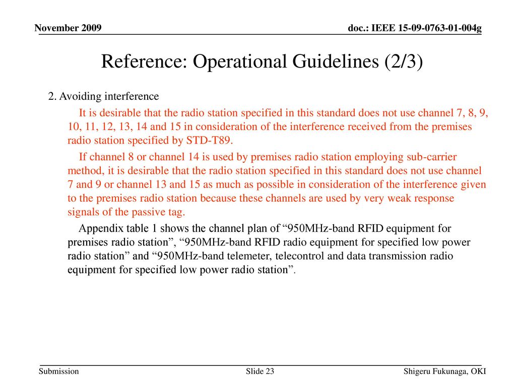 Reference: Operational Guidelines (2/3)