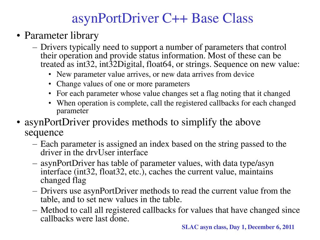 C base class for asyn port drivers ppt download
