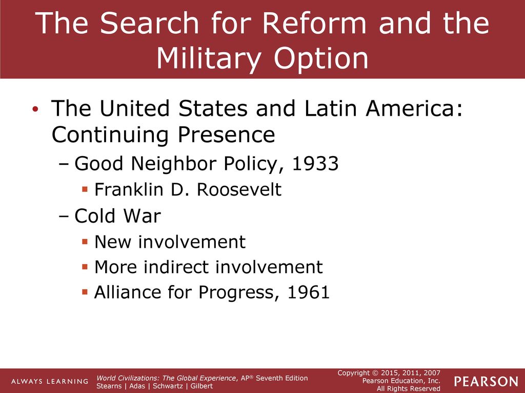 The Search for Reform and the Military Option