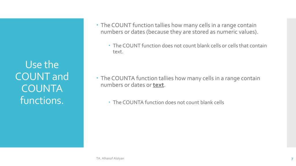 Chapter 3 3 3 ms excel 3 ta alhanof alolyan the source ppt download