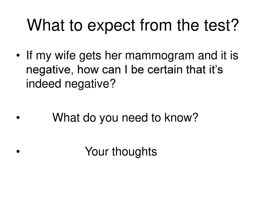What to expect from the test