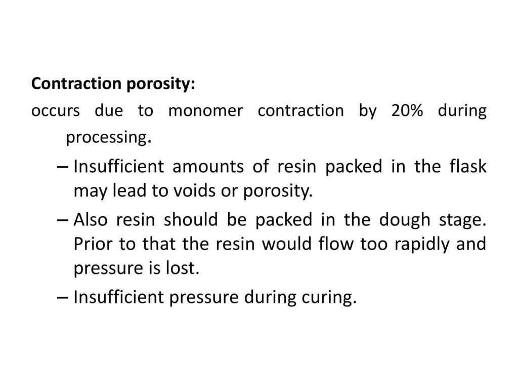 Insufficient pressure during curing.