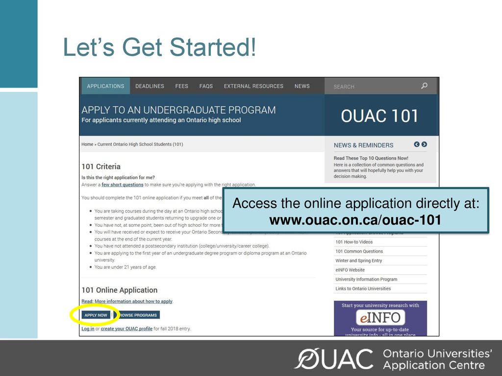 Applying Online to Ontario’s Universities - ppt download