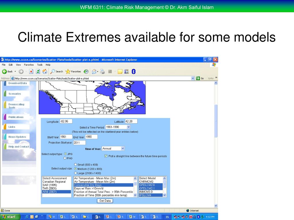 Climate Extremes available for some models