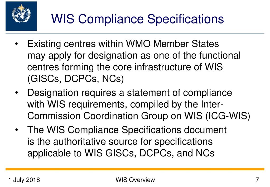 WIS Compliance Specifications