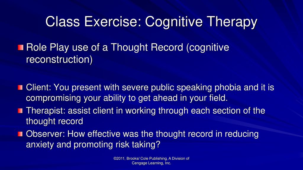 Class Exercise: Cognitive Therapy