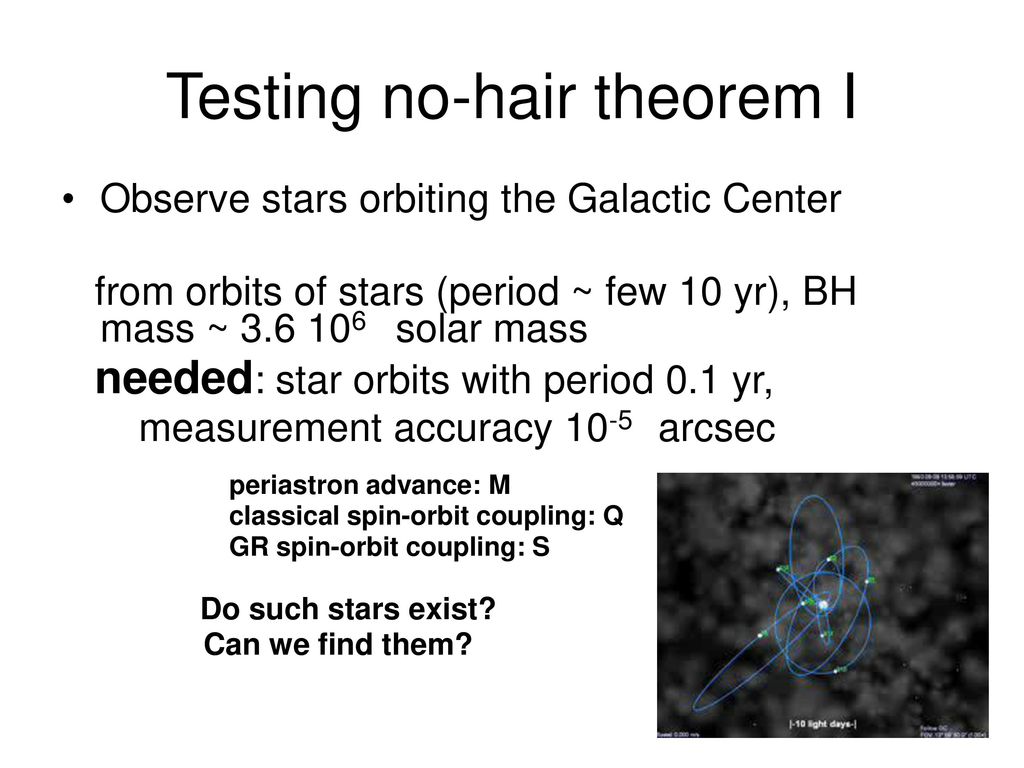 Experimental tests of the no-hair theorems of black holes - ppt download
