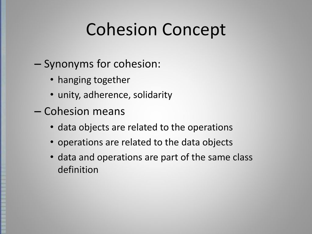 Cohesion synonym