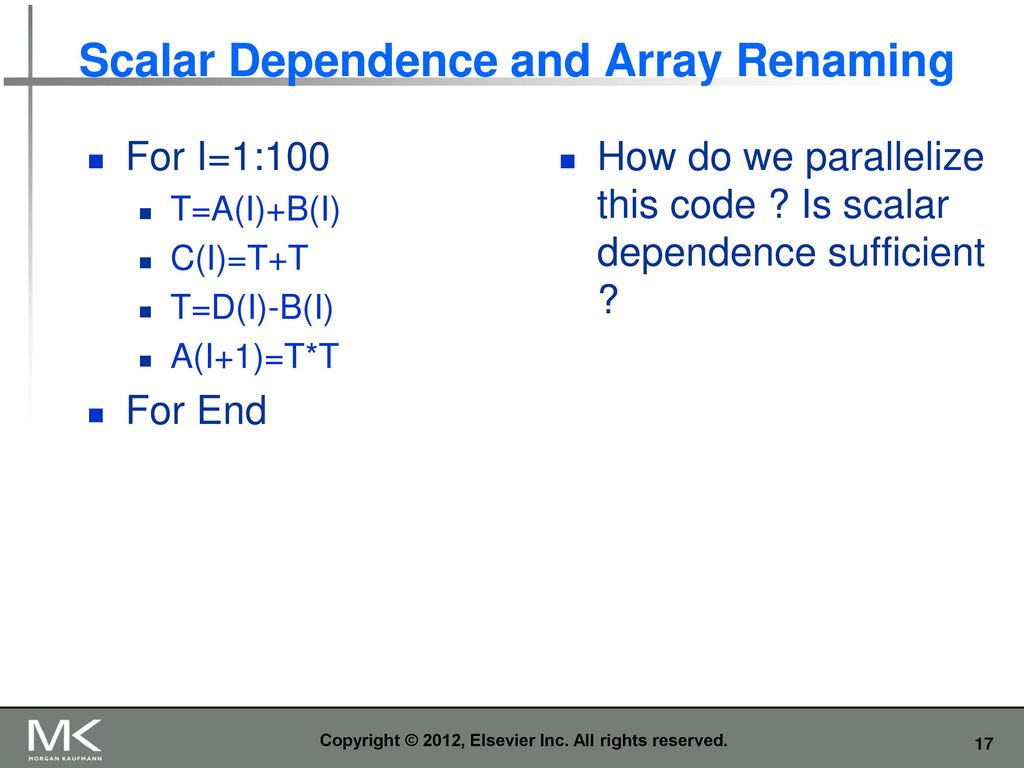 Scalar Dependence and Array Renaming