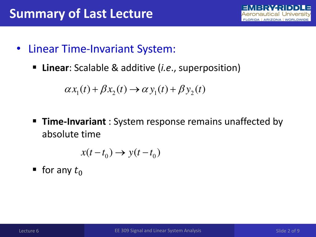 EE 309 Signal and Linear System Analysis ppt download