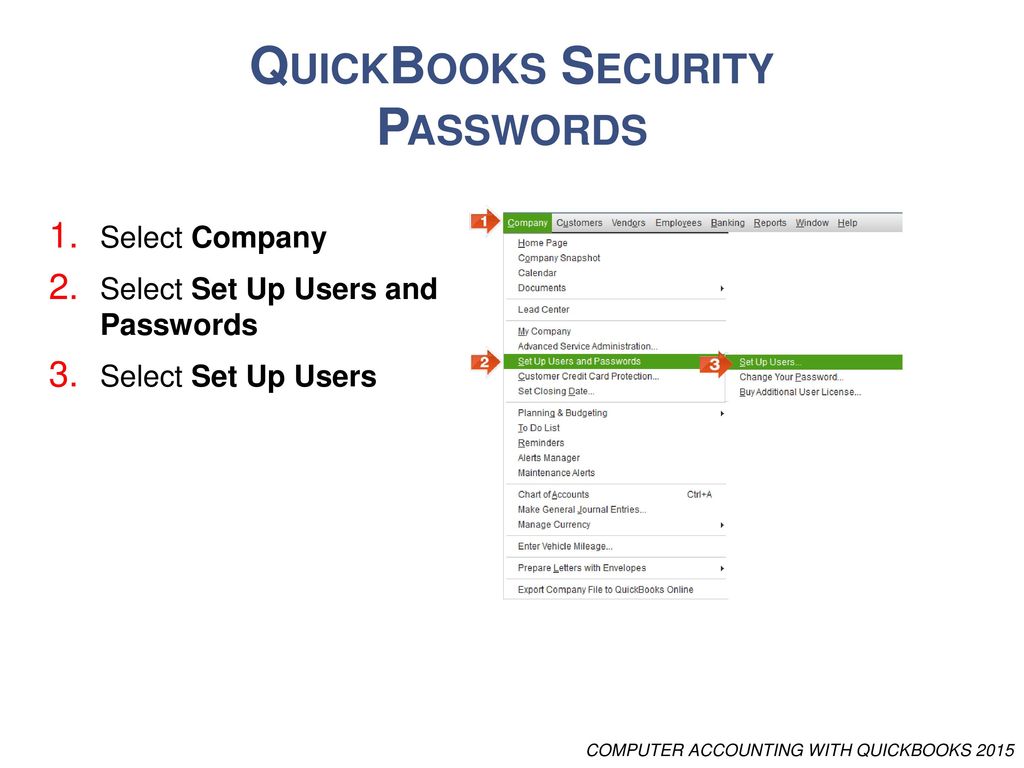 QuickBooks Security Passwords