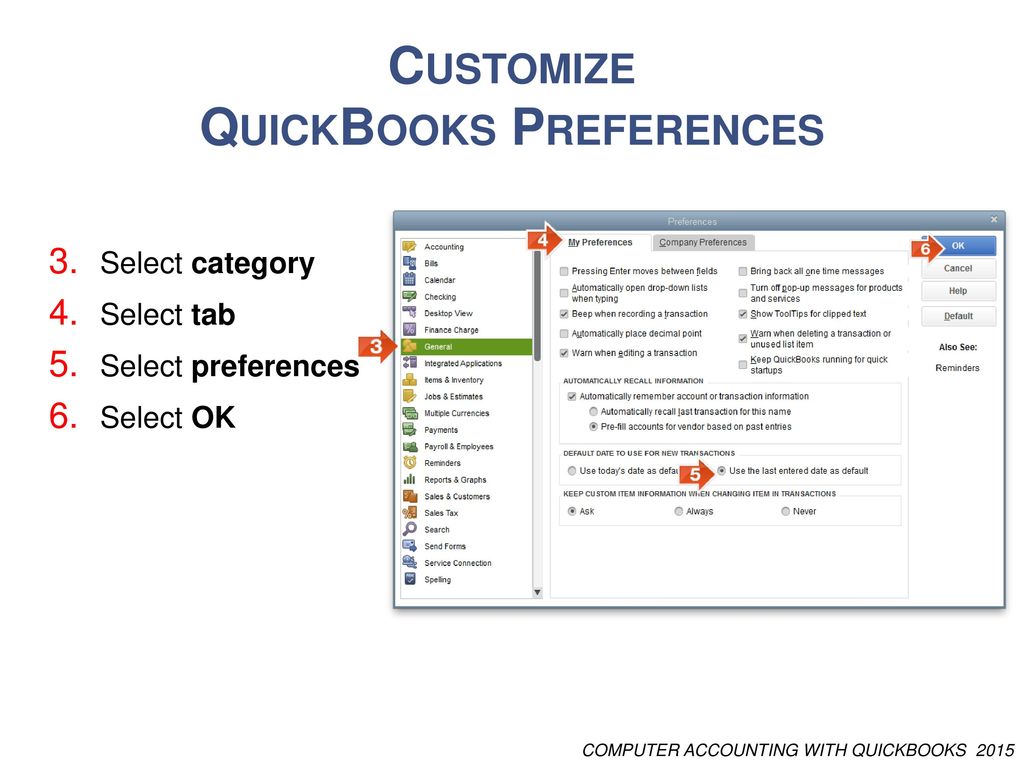 Customize QuickBooks Preferences