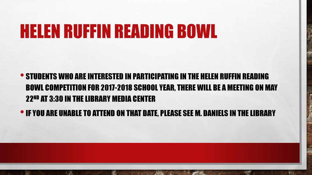 Helen ruffin reading bowl