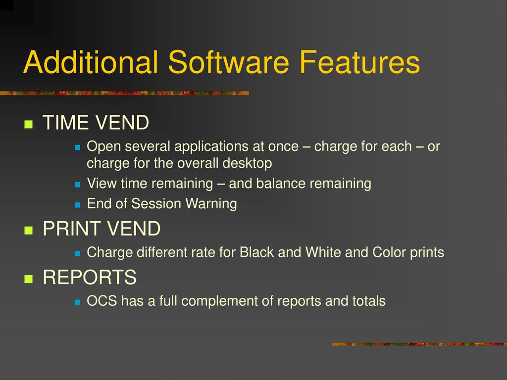 Ocs systems time vending of computers computer print vending ppt download