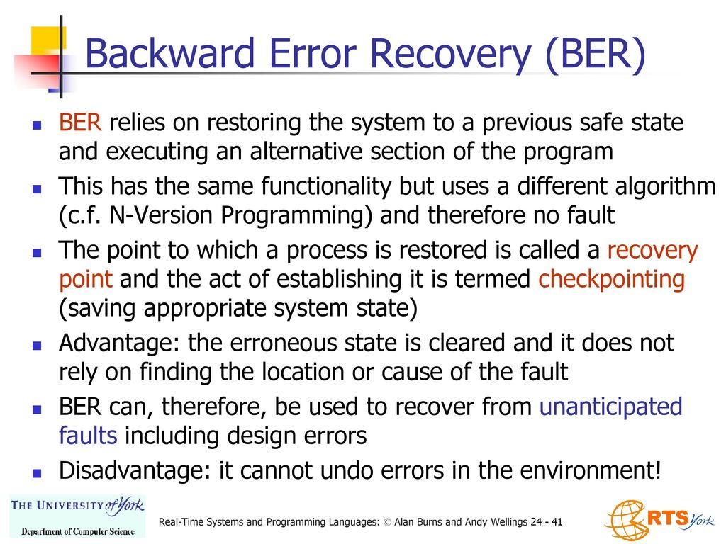 Backward Error Recovery (BER)