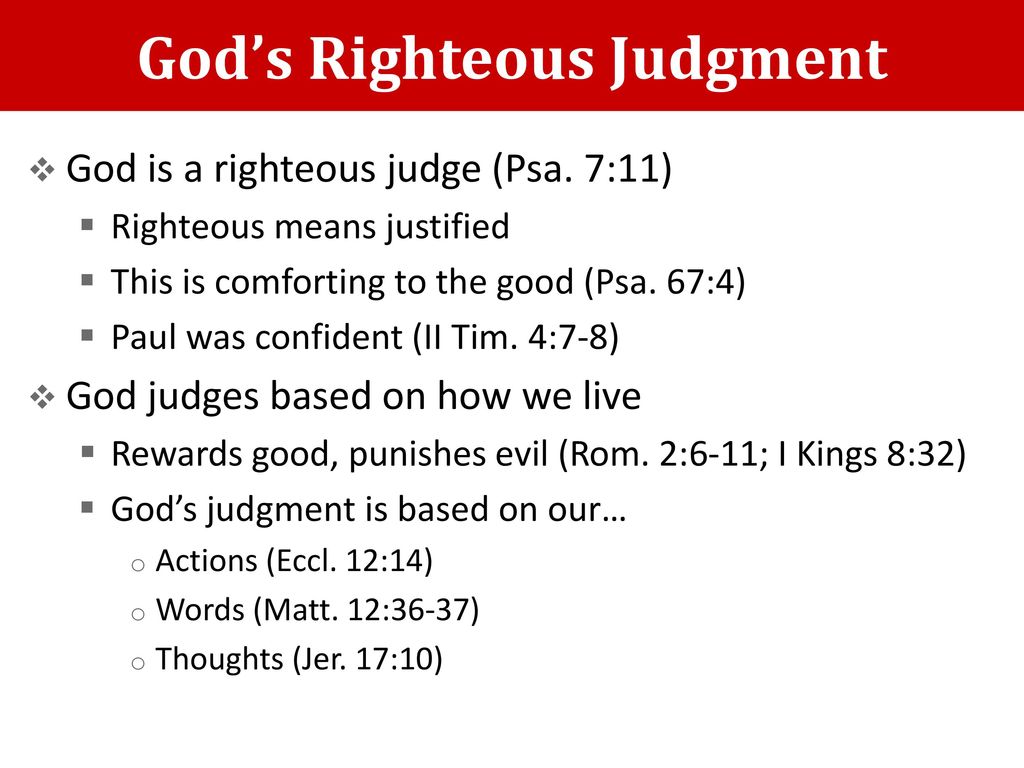 God’s Righteous Judgment