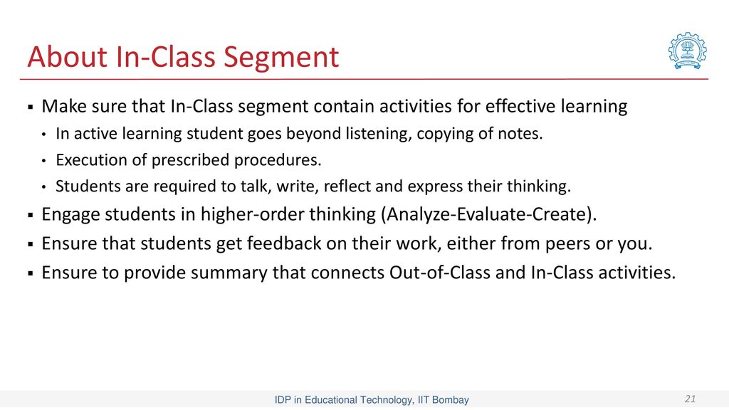 About In-Class Segment