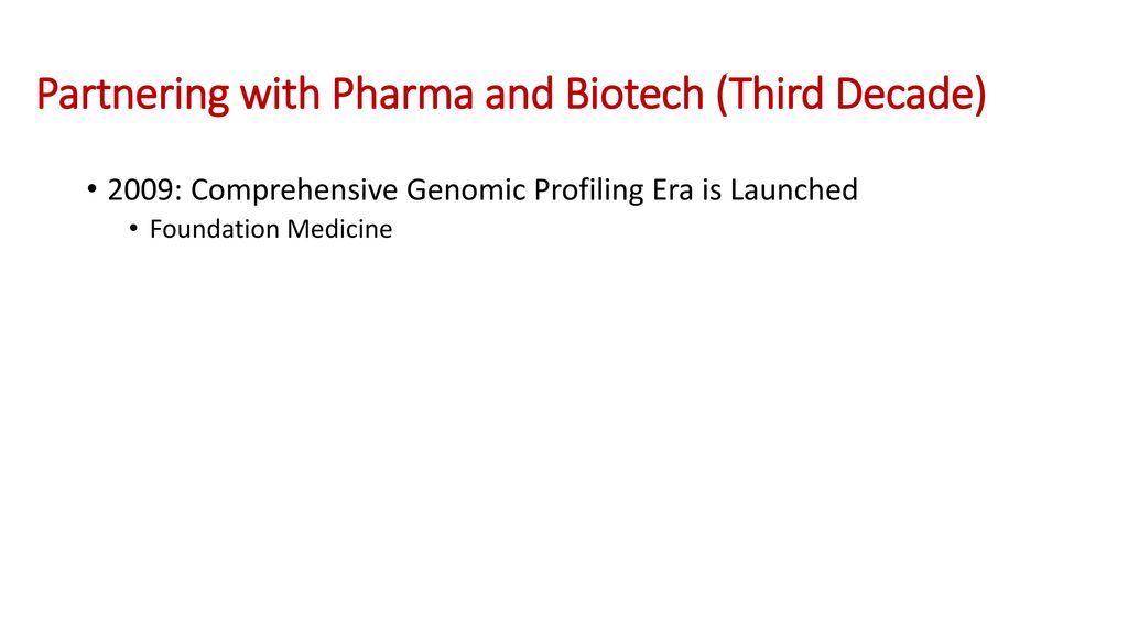 Partnering with Pharma and Biotech (Third Decade)