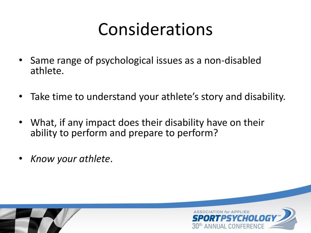 Best Practices in Consulting: Working with athletes with a disability